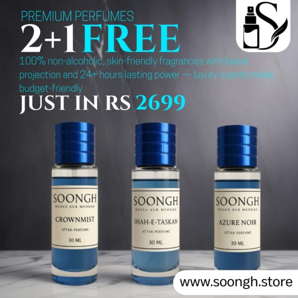 Soongh Premium Perfume – Exclusive Special Offer: Buy 2 30 ML, Get 1 Free!